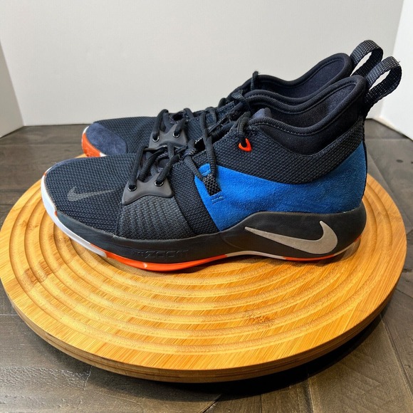 NIKE MEN’S PG 2 HOME (GS) BLUE ORANGE CLASSIC BASKETBALL SNEAKER SIZE US 9 . - Picture 4 of 11